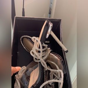 Akira rhinestone lace up heels